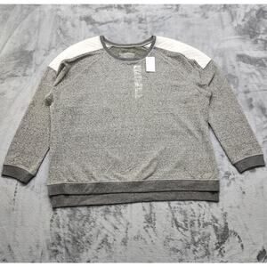 NEW Central Park Sweatshirt Womens 2X Gray White Pullover Crew Neck High Low Hem